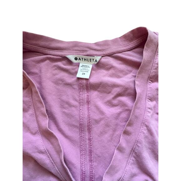 Athleta Outbound Twist Tee Shirt Maritima Pink Size 2X Athleticwear Short Sleeve - Picture 6 of 6